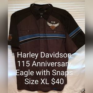 Harley Davidsons 115 Anniversary Work Shirt. Size XL.